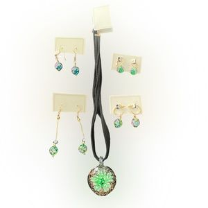 New Beautiful 5 piece Green Jewelry Set